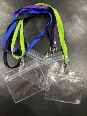 4 Lanyards with Clear Card Holder